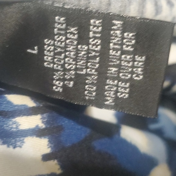 AB Studio dress women's size large Geometric abstract print elastic waist - Picture 13 of 13